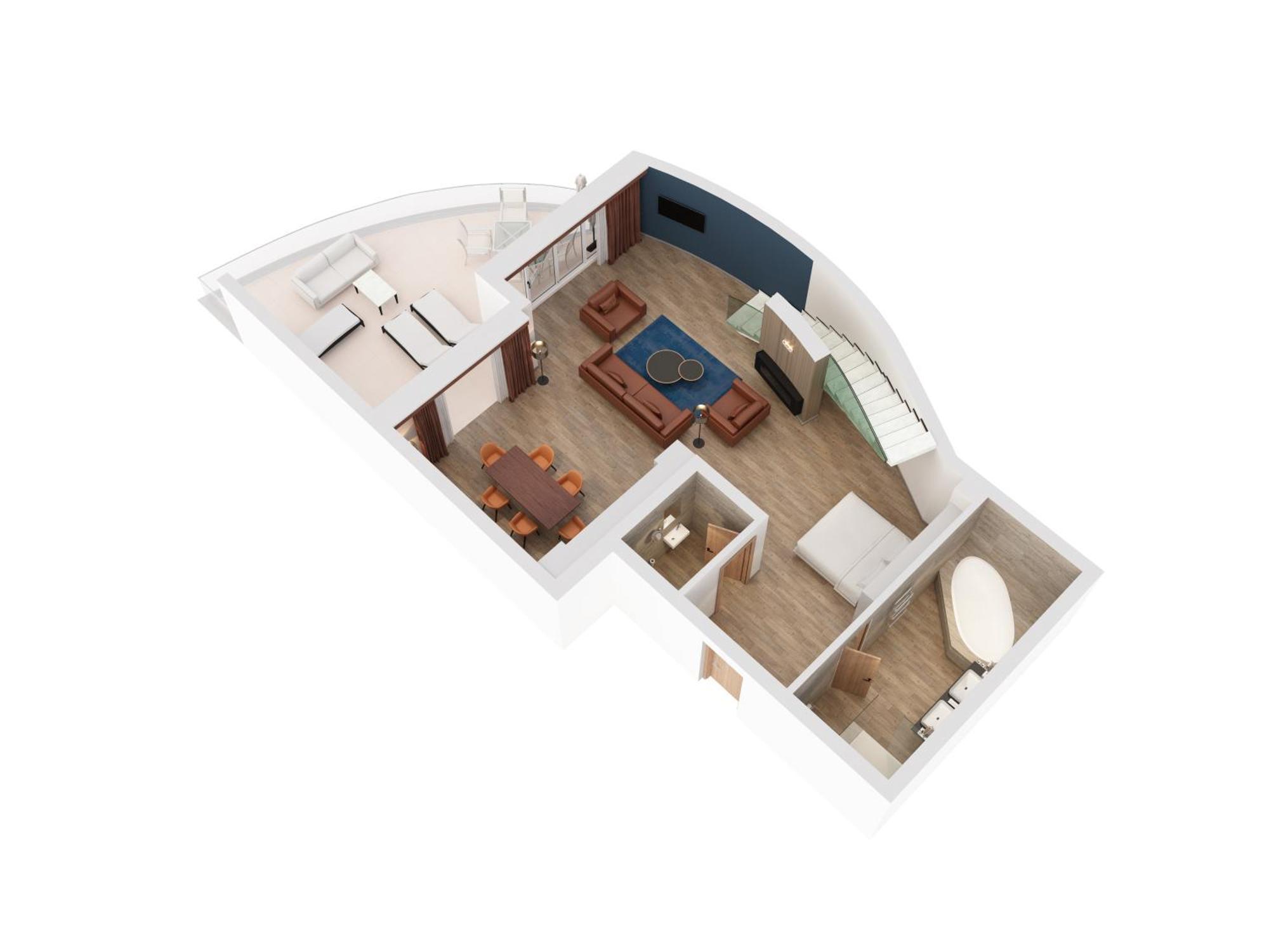 Three-Bedroom Villa Apartment Sea View