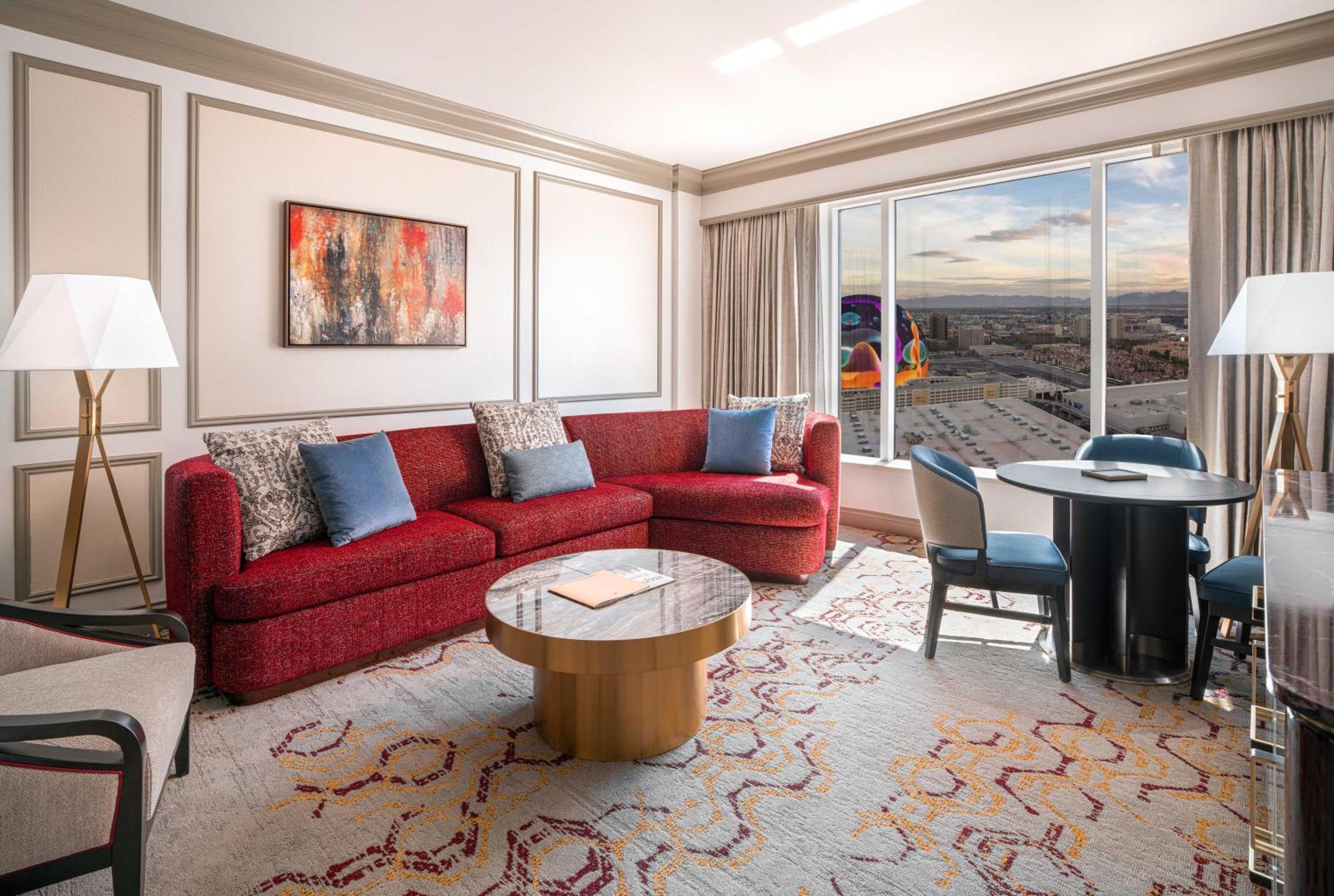 Nowo odnowiony apartament typu Luxury Suite z 2 łóżkami typu queen-size i widokiem na arenę Sphere