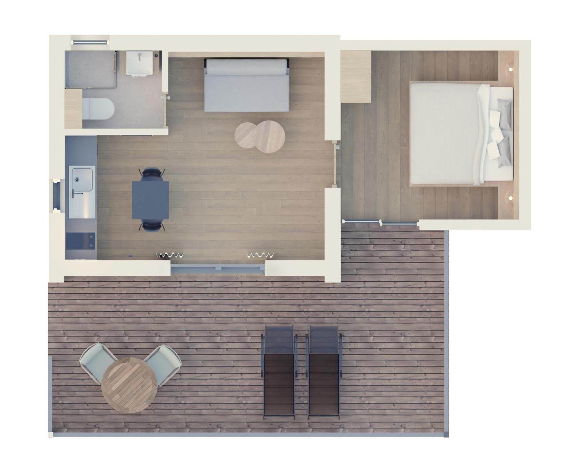 One-Bedroom Bungalow Terrace