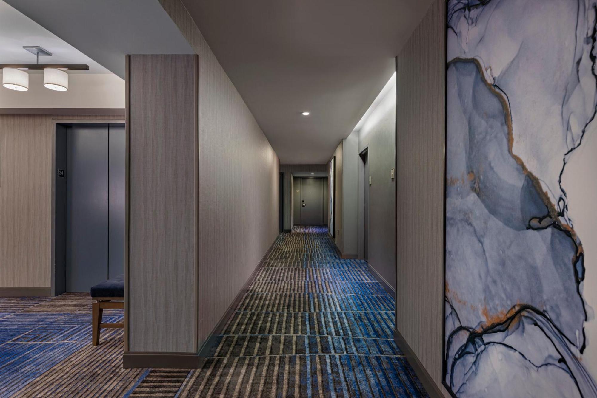 Apartament typu Suite z 1 sypialnią, 1 łóżkiem typu king-size, rozkładaną sofą i widokiem na panoramę miasta