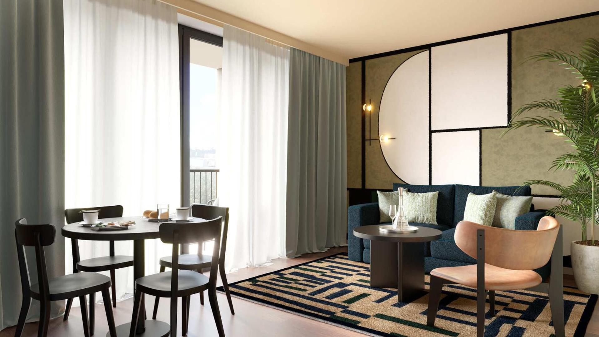 Apartament z 2 sypialniami i balkonem
