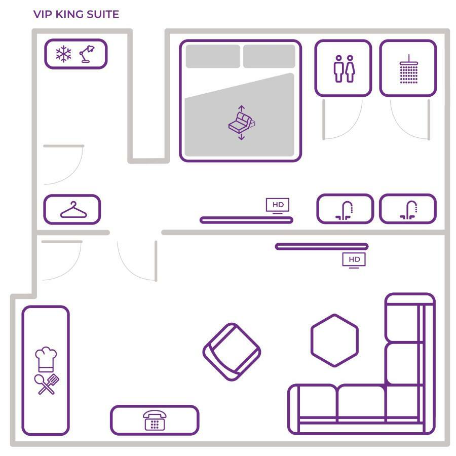 Apartament typu VIP Suite z łóżkiem typu king-size i widokiem na okolicę