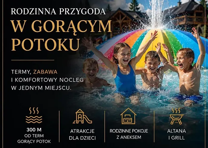 Cicha Woda 300 m od Gorący Potok i Termy Szaflary